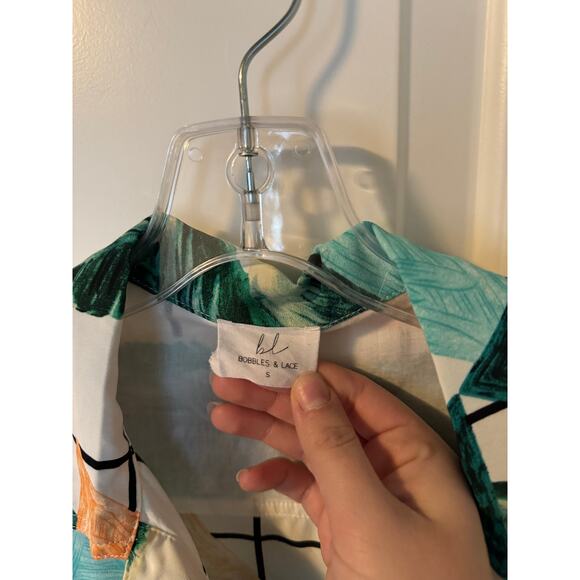 Bobbles & Lace Printed Romper Size Small Tropical Print Cruise Beach Summer - Picture 5 of 5